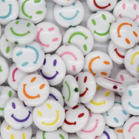 Мънисто усмивка многоцветни 13.5х5 мм.