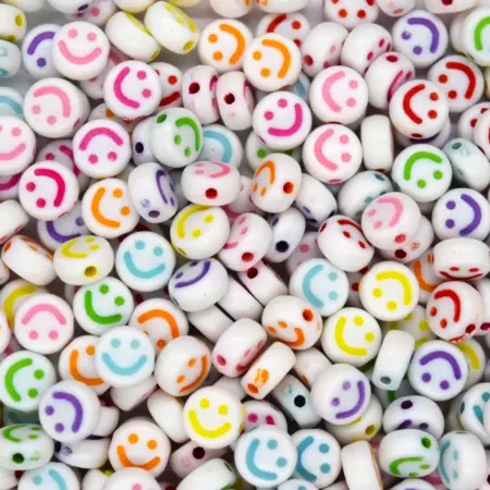 Мънисто цветни усмивки 2- 7х3.6 мм.