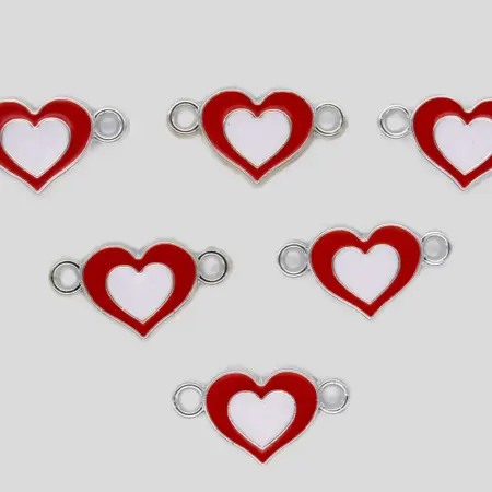 Свързващо CCB мънисто сърце 24х13х3 мм.