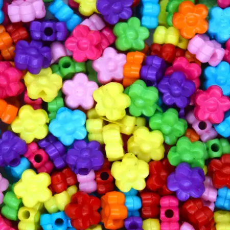 Мънисто цветни цветя 9х4 мм.