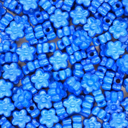 Мънисто цвете – синьо 9х4 мм.