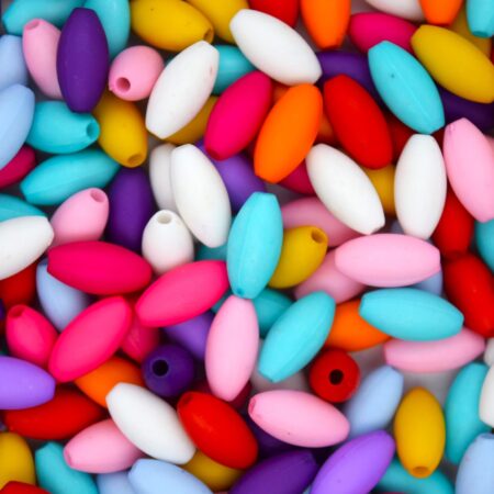 Мънисто цветен микс 12х6 мм.