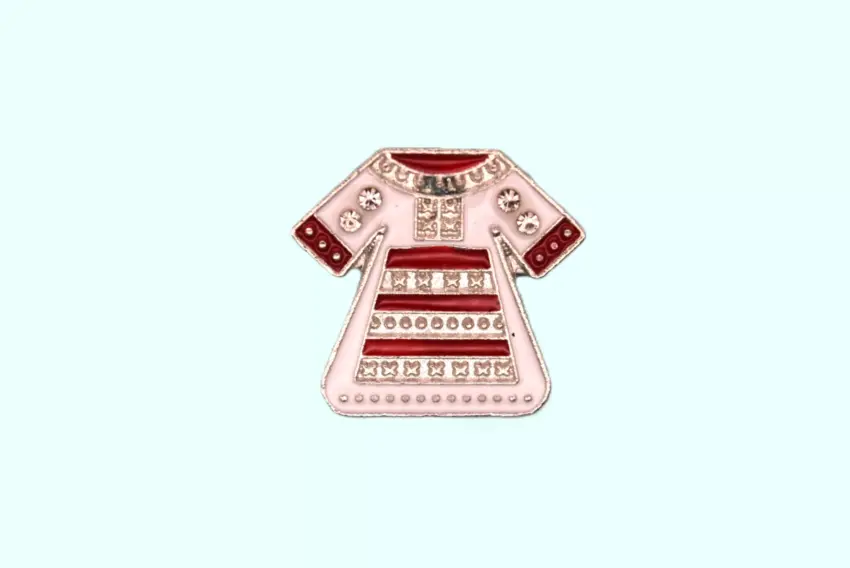 Метална брошка с кристали - носия 12 бр.