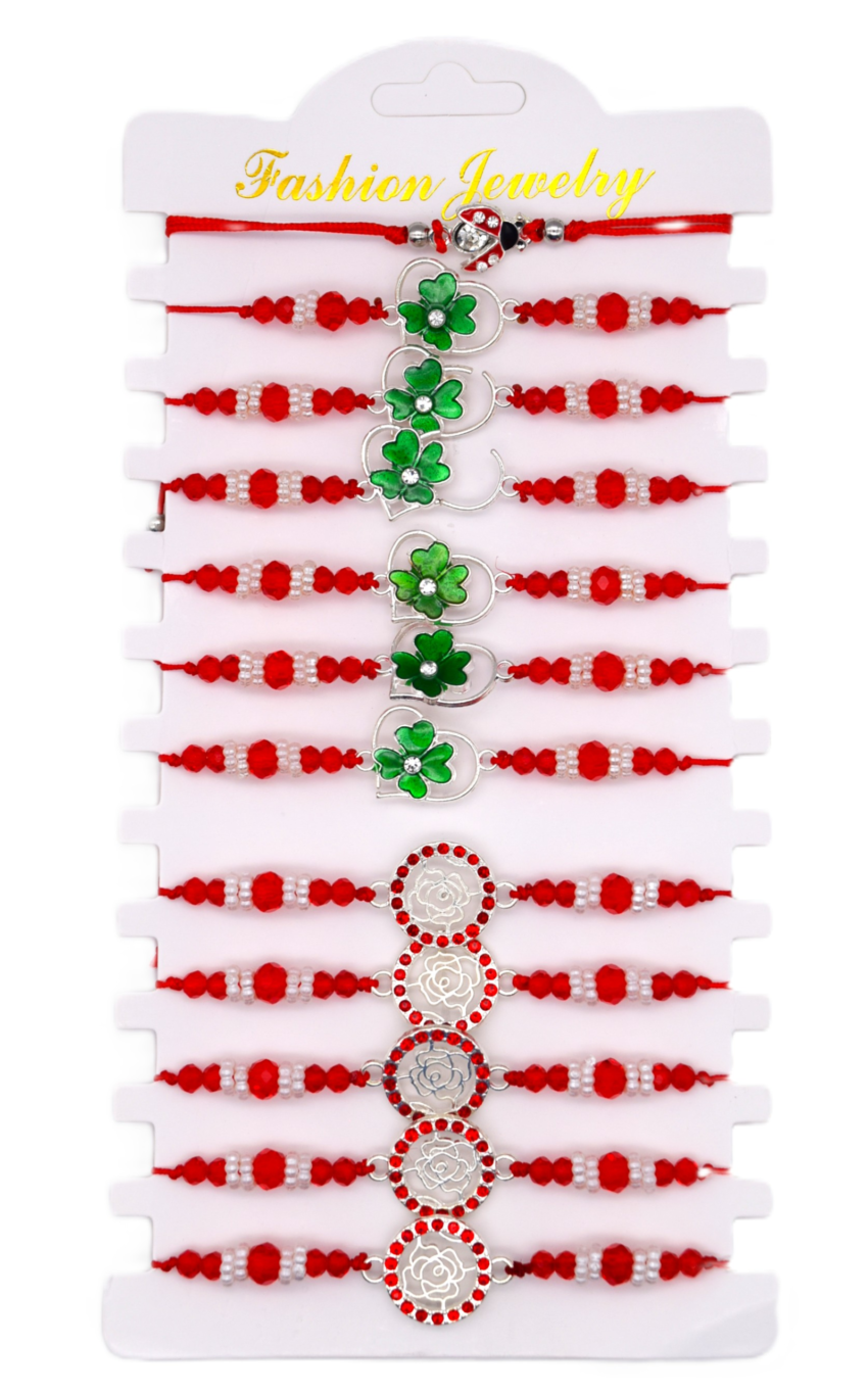 Комплект от 12 гривни - мартеница с мъниста 12