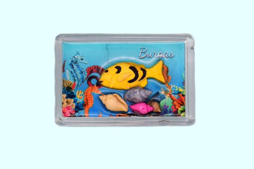 Сувенирен 3D магнит плочка - Бургас