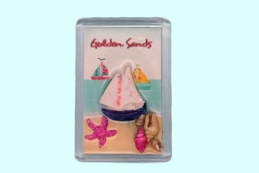 Сувенирен 3D магнит плочка - Златни пясъци 3