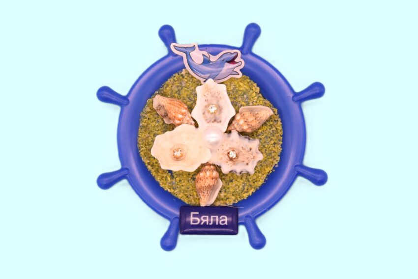 Сувенирен 3D магнит рул - Бяла