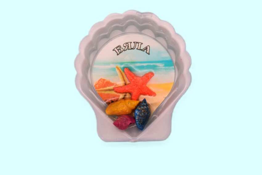 Сувенирен 3D магнит мида - Бяла