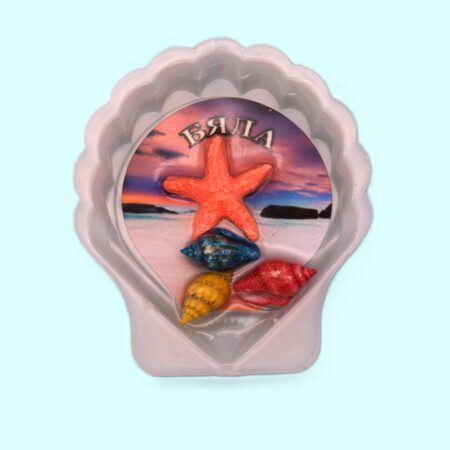 Сувенирен 3D магнит мида – Бяла 2