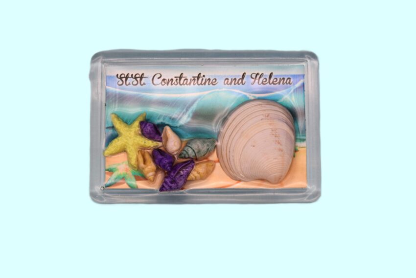 Сувенирен 3D магнит плочка - Св. Константин и Елена 2