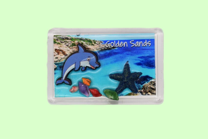 Сувенирен 3D магнит плочка - Златни пясъци 6