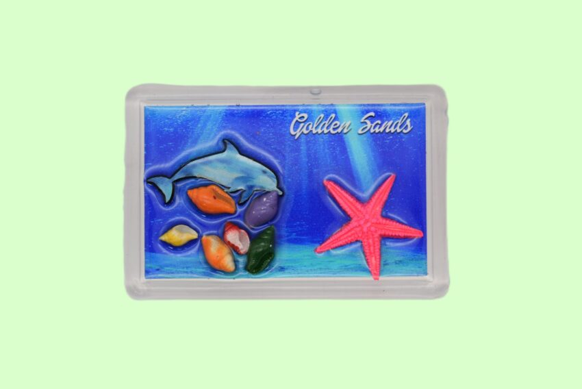 Сувенирен 3D магнит плочка - Златни пясъци 8