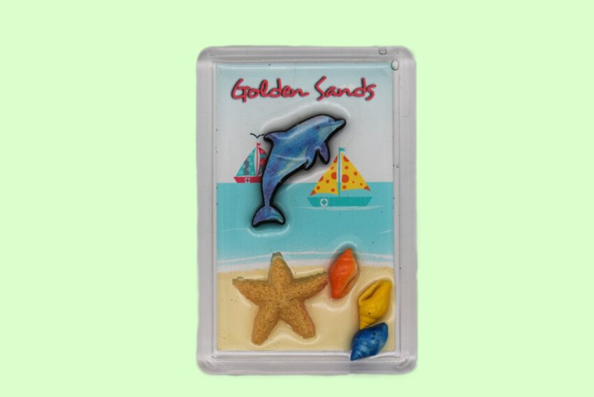 Сувенирен 3D магнит плочка - Златни пясъци 9