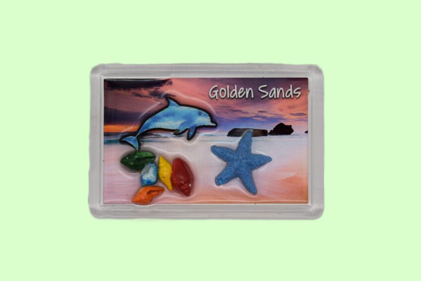 Сувенирен 3D магнит плочка - Златни пясъци 13