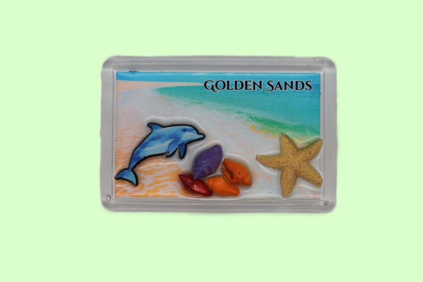 Сувенирен 3D магнит плочка - Златни пясъци 14