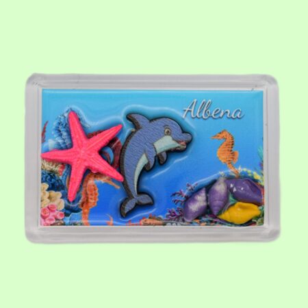 Сувенирен 3D магнит плочка – Албена 7