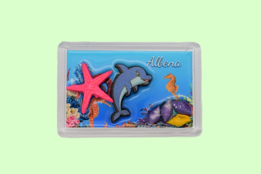 Сувенирен 3D магнит плочка - Албена 7