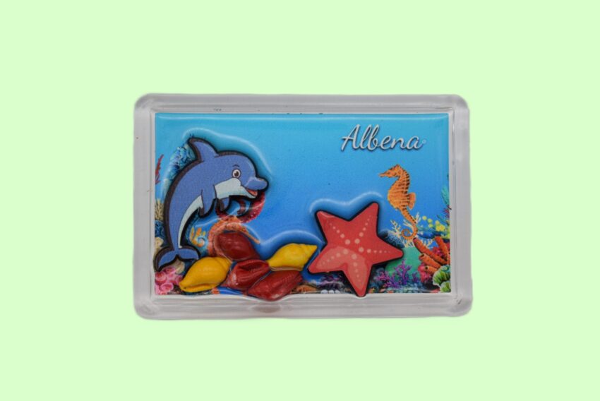 Сувенирен 3D магнит плочка - Албена 2