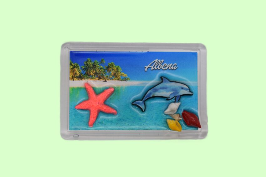 Сувенирен 3D магнит плочка - Албена 3