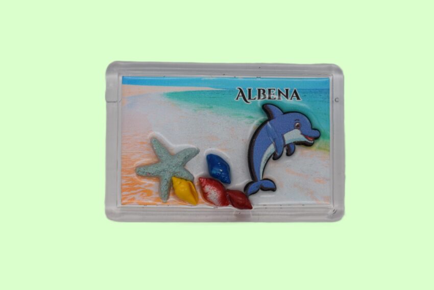 Сувенирен 3D магнит плочка - Албена 5
