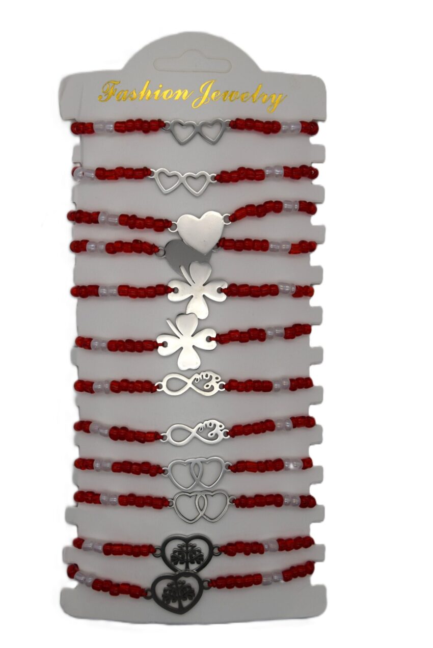 Комплект от 12 гривни - мартеница с мъниста 18