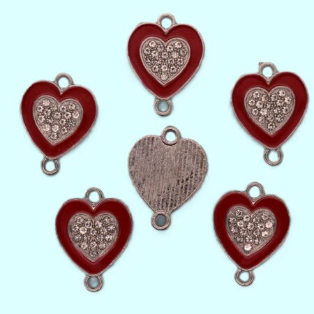 Свързващо метално мънисто с кристали 20х15 мм.