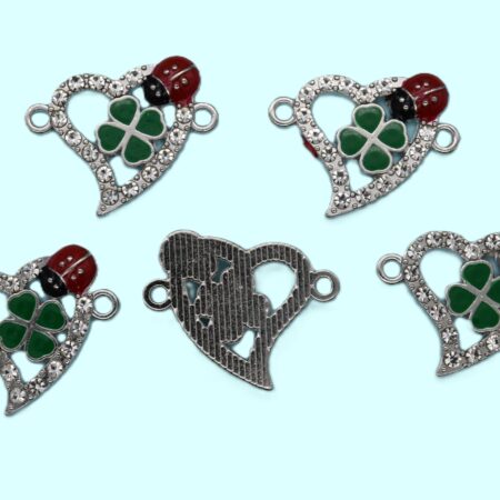 Свързващо метално мънисто с кристали 24х18 мм. 2