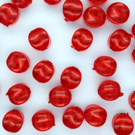 Мънисто червен многоъгълник 10х8.5 мм.