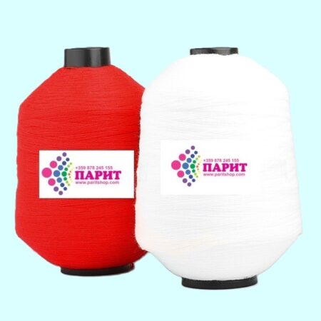 Бобина 10 нишки от 100% Акрил – бяла и червена