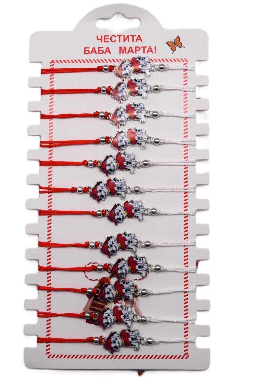 Комплект от 12 гривни - мартеница с мъниста 58