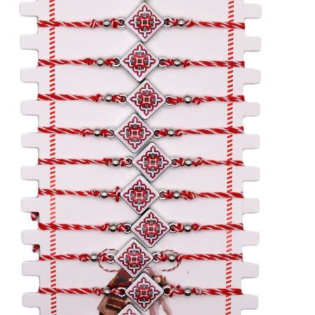 Комплект от 12 гривни – мартеница с мъниста 84