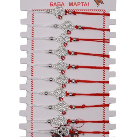 Комплект от 12 гривни – мартеница с мъниста 142