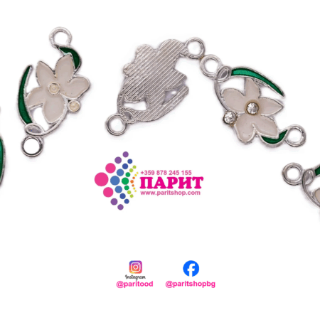 Свързващо метално мънисто цвете 22×11 мм.