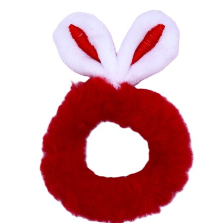 Плюшен ластик за коса със зайчешки ушички 10 бр.