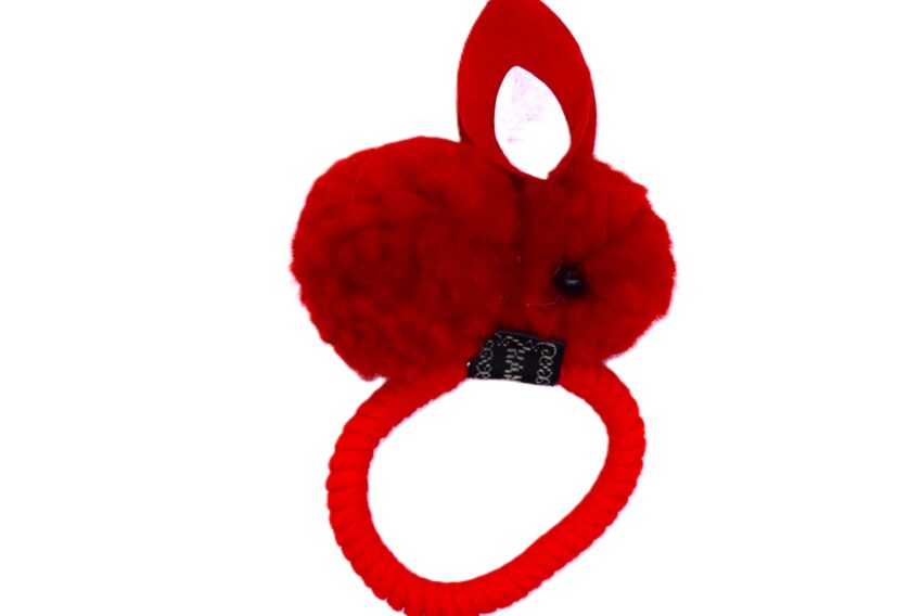 Пухкав ластик за коса със зайче 10 бр.