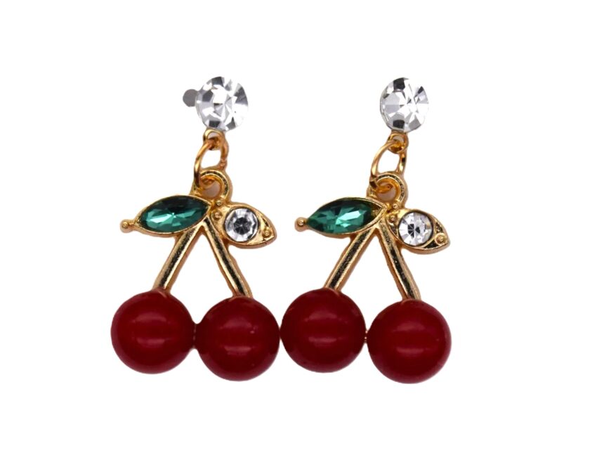 Комплект обеци Черешки с кристали