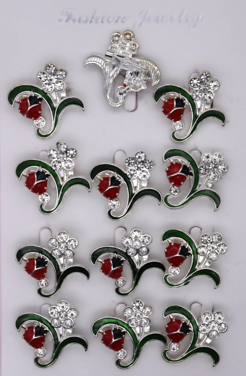 Комплект брошки Калинка на листо - 12 бр.