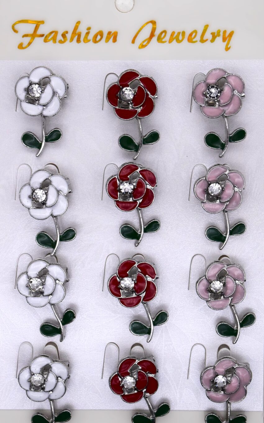 Комплект брошки Пролетна роза микс - 12 бр.