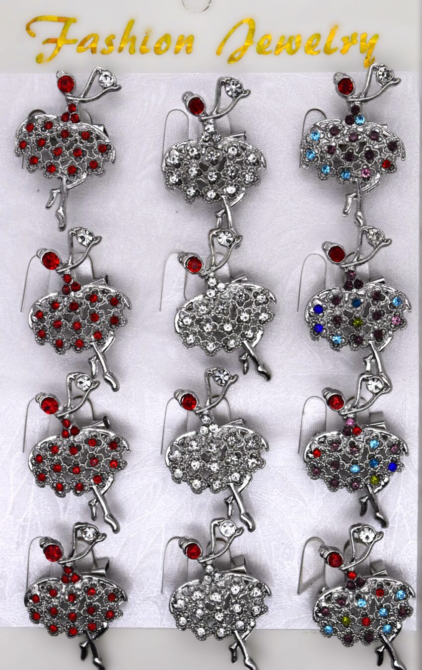 Комплект брошки Блестяща балерина микс - 12 бр.