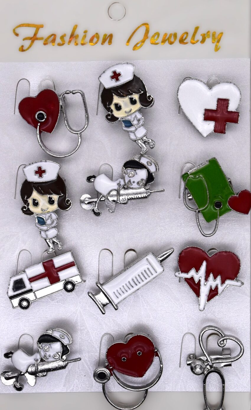 Комплект микс брошки Здраве и грижа - 12 бр.