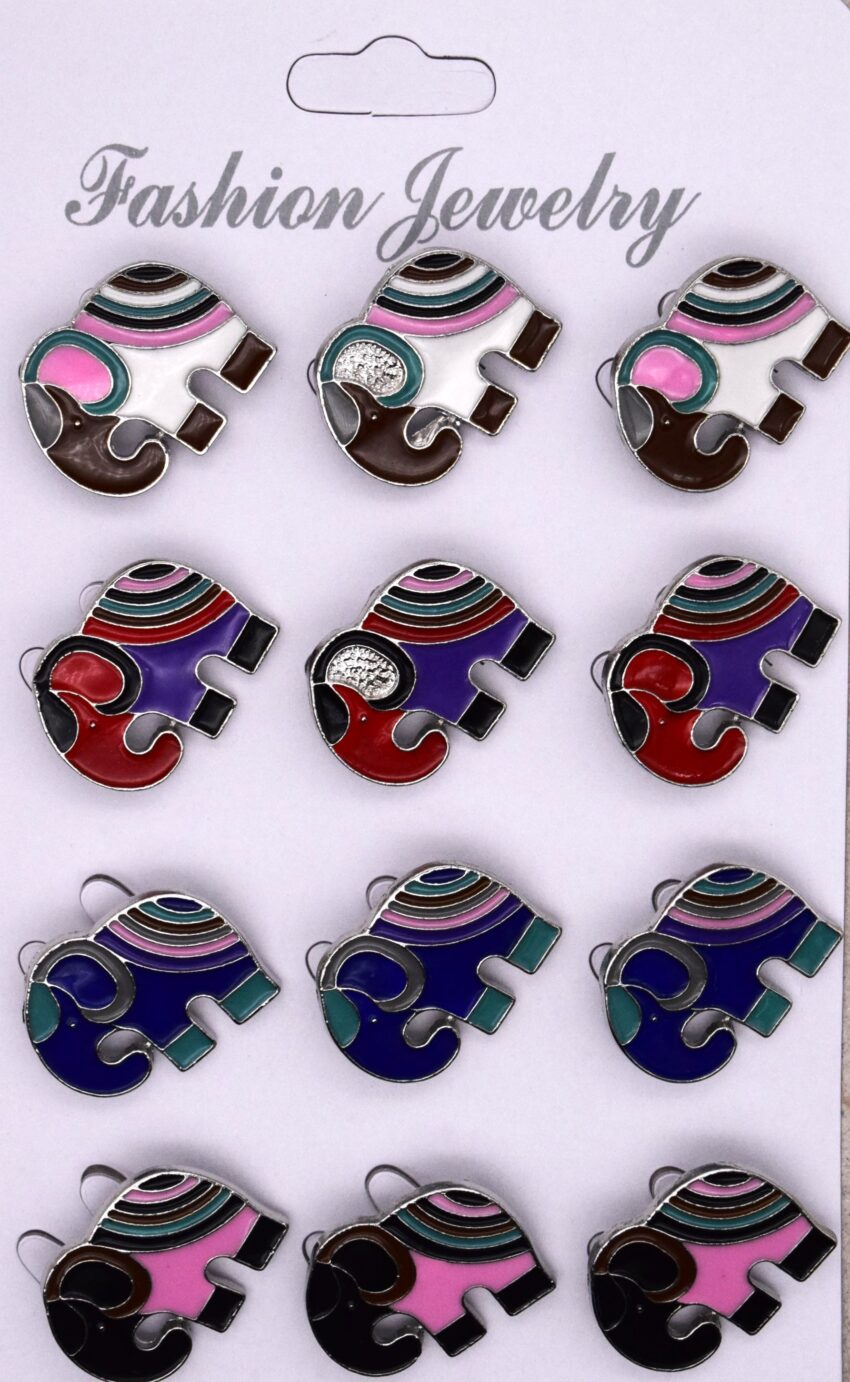 Комплект брошки Цветни слончета -12 бр.