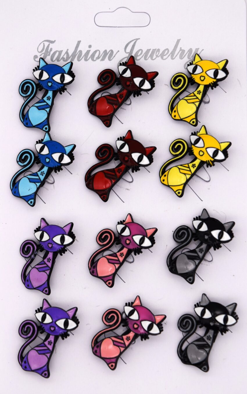 Комплект брошки Котета цветни - 12 бр.