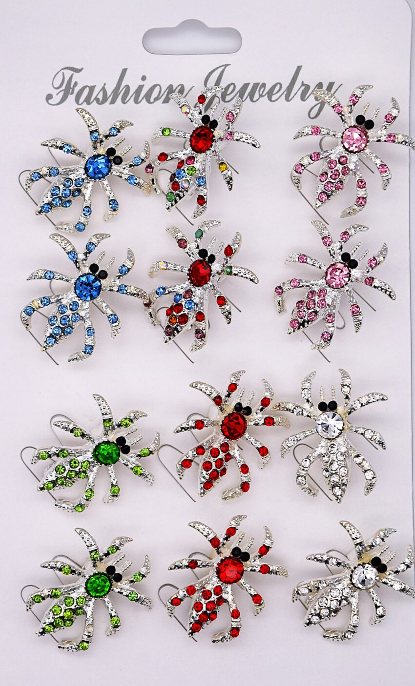 Комплект брошки Паячета с кристали - 12 бр.