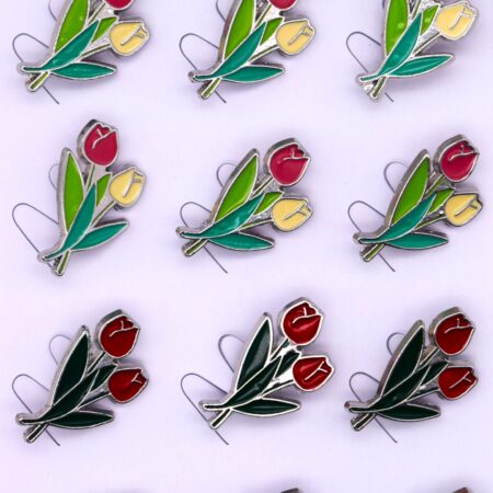 Комплект брошки Лалета емайл (микс) – 12 бр.